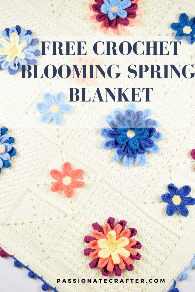 Cute Crochet 3D Flower Blanket - Free Pattern