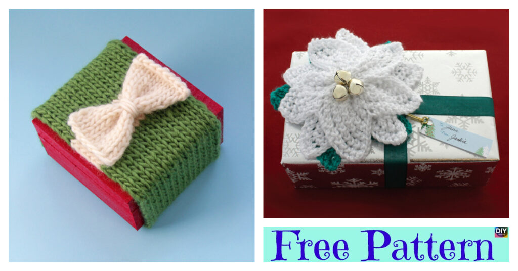 Pretty Knitted Gift Topper - Free Patterns
