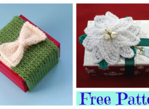 Pretty Knitted Gift Topper – Free Patterns
