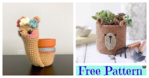 Adorable Crochet Animal Planter - Free Patterns