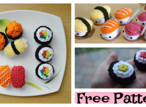 Adorable Crochet Sushi Amigurumi – Free Pattern