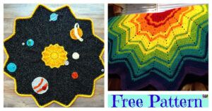 Crochet Rainbow Ripple Baby Blanket - Free Pattern