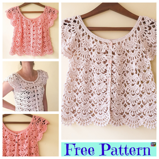 Crochet Summer Lace Cardigan - Free Patterns