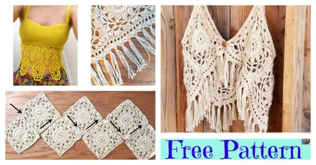 Pretty Crochet Boho Tank Top – Free Patterns