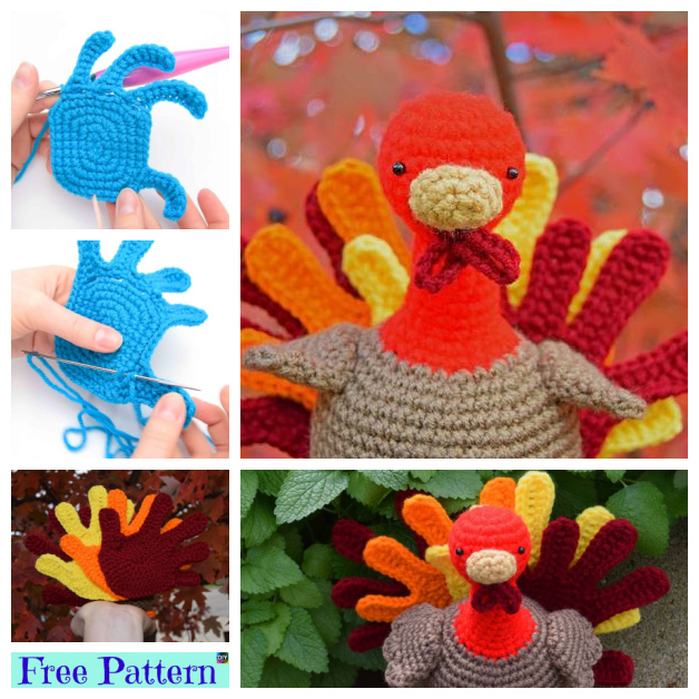 Thanksgiving Crochet Amigurumi Turkey - Free Patterns
