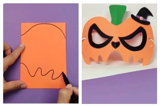 DIY Halloween Pumpkin Mask Tutorial