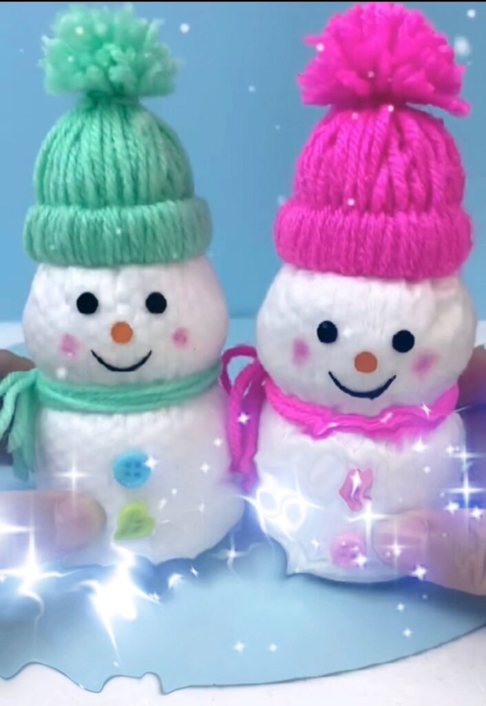 DIY Snowman Decorations from Recycled Bottles