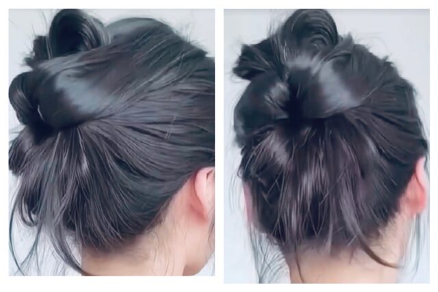 Create a Fluffy Bun Hairstyle in Just One Minute